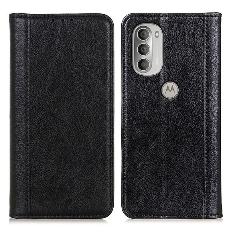 Cover Moto G51 5G Flip Cover Elegance Split Litchi Læder