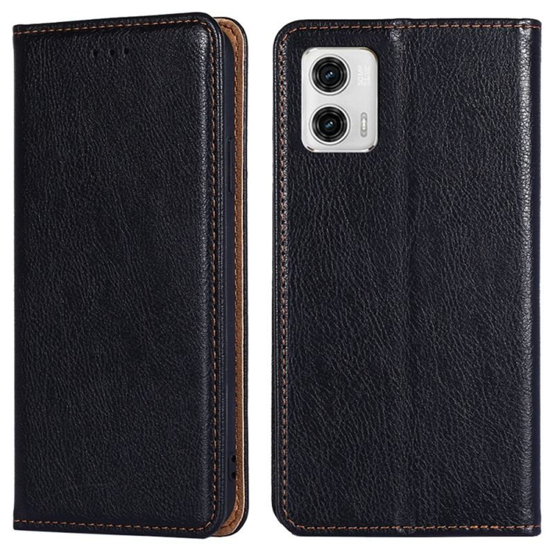 Cover Moto G73 5G Flip Cover Imiteret Lædersøm