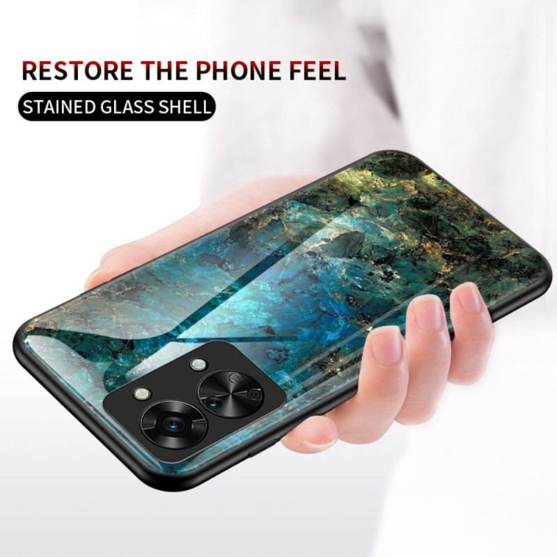 Cover OnePlus Nord 2T 5G Marmor Hærdet Glas