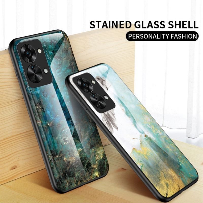 Cover OnePlus Nord 2T 5G Marmor Hærdet Glas