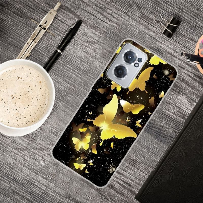 Cover OnePlus Nord CE 2 5G Gylden Sommerfugl