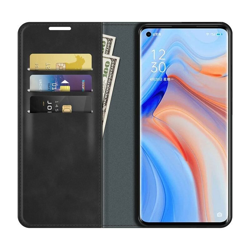 Cover Oppo Find X3 Neo Flip Cover Silky Touch Lædereffekt