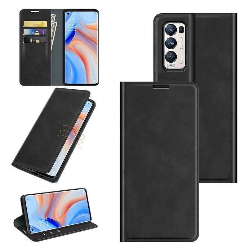 Cover Oppo Find X3 Neo Flip Cover Silky Touch Lædereffekt