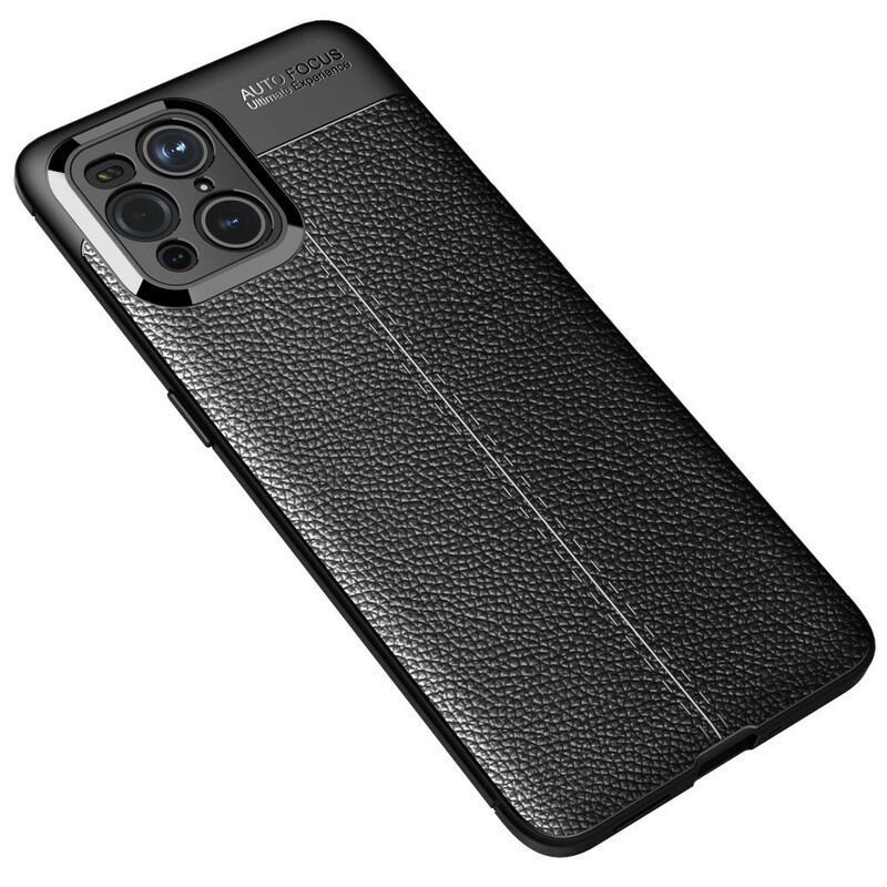 Cover Oppo Find X3 Pro Dobbelt Linje Litchi Læder Effekt