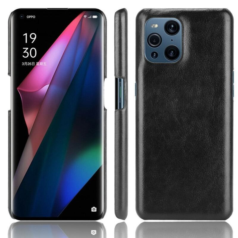 Cover Oppo Find X3 Pro Litchi Læder Effekt