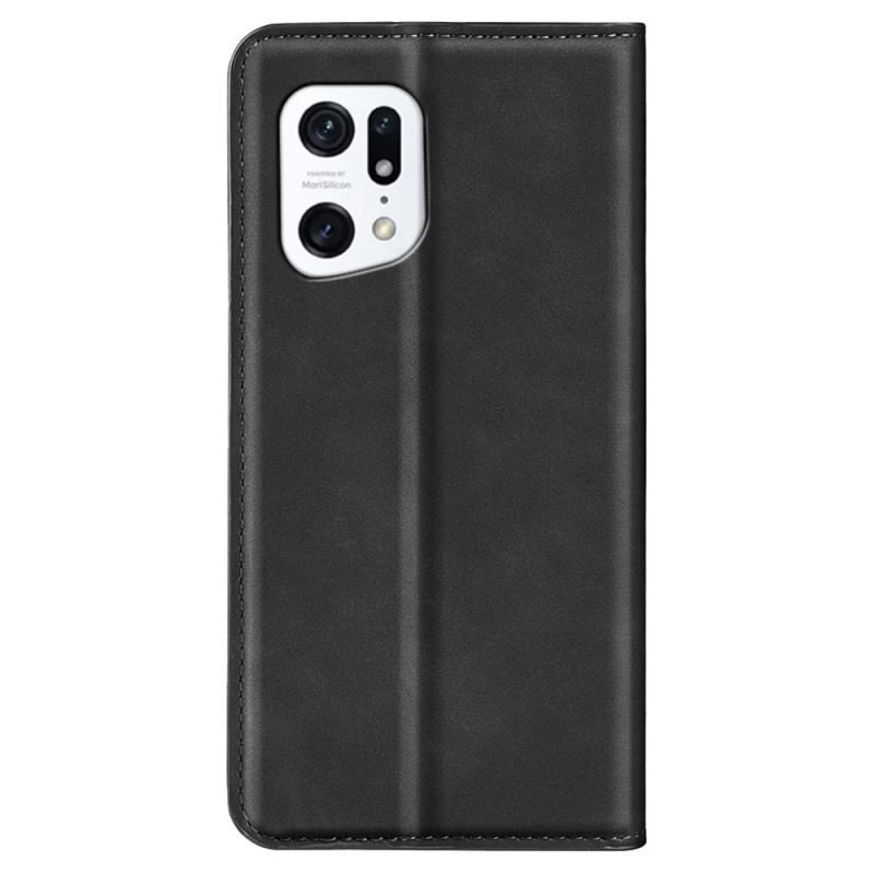 Cover Oppo Find X5 Flip Cover Silkeblødt Lædereffekt