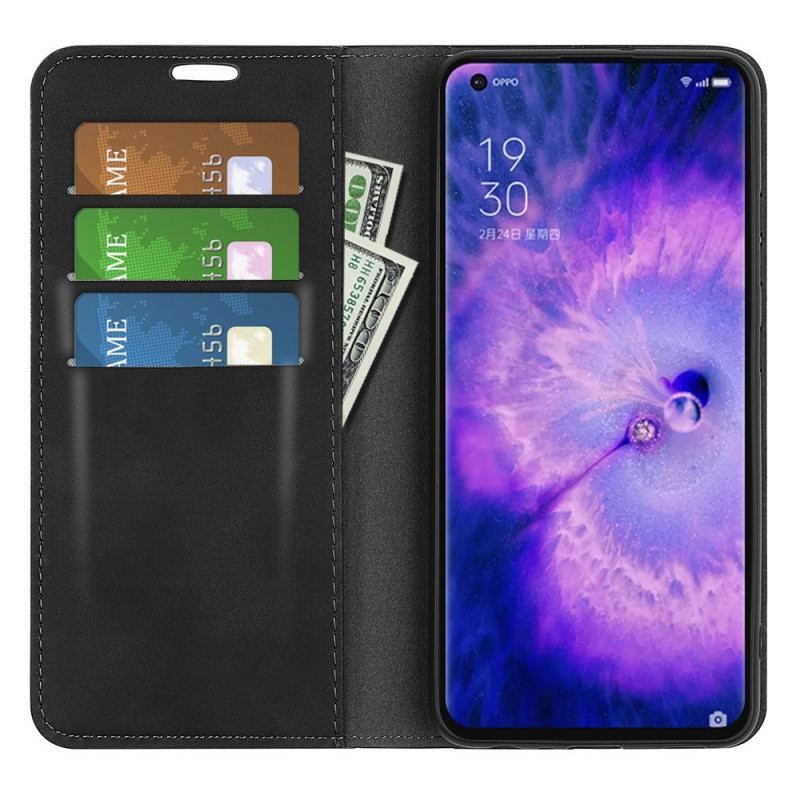 Cover Oppo Find X5 Flip Cover Silkeblødt Lædereffekt