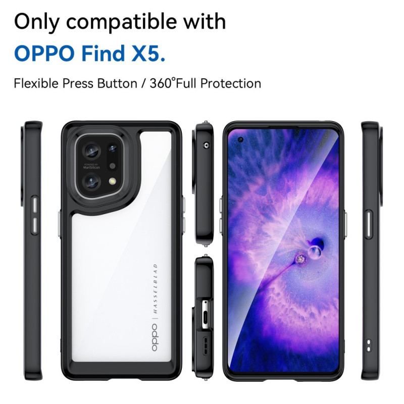 Cover Oppo Find X5 Hybrid Farvede Kanter