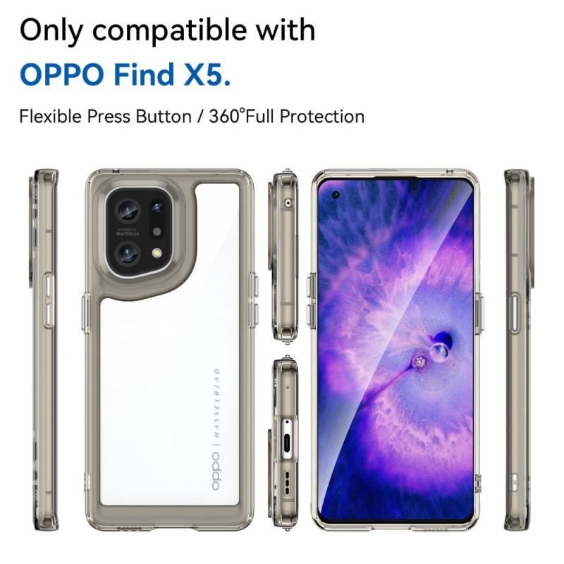 Cover Oppo Find X5 Hybrid Gennemsigtige Farvede Kanter