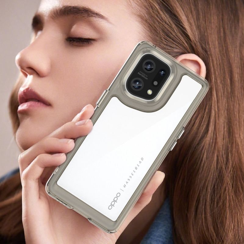 Cover Oppo Find X5 Hybrid Gennemsigtige Farvede Kanter