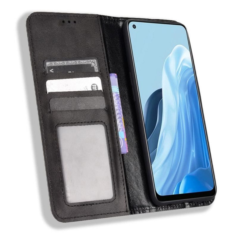 Cover Oppo Find X5 Lite Flip Cover Stiliseret Læderstil