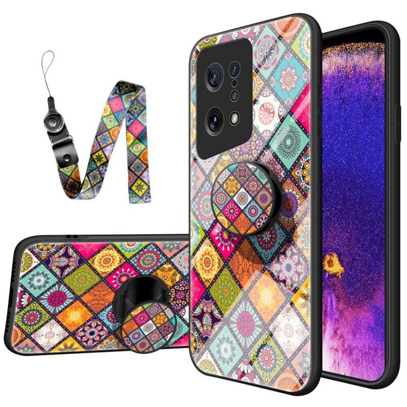 Cover Oppo Find X5 Patchwork Magnetisk Holder