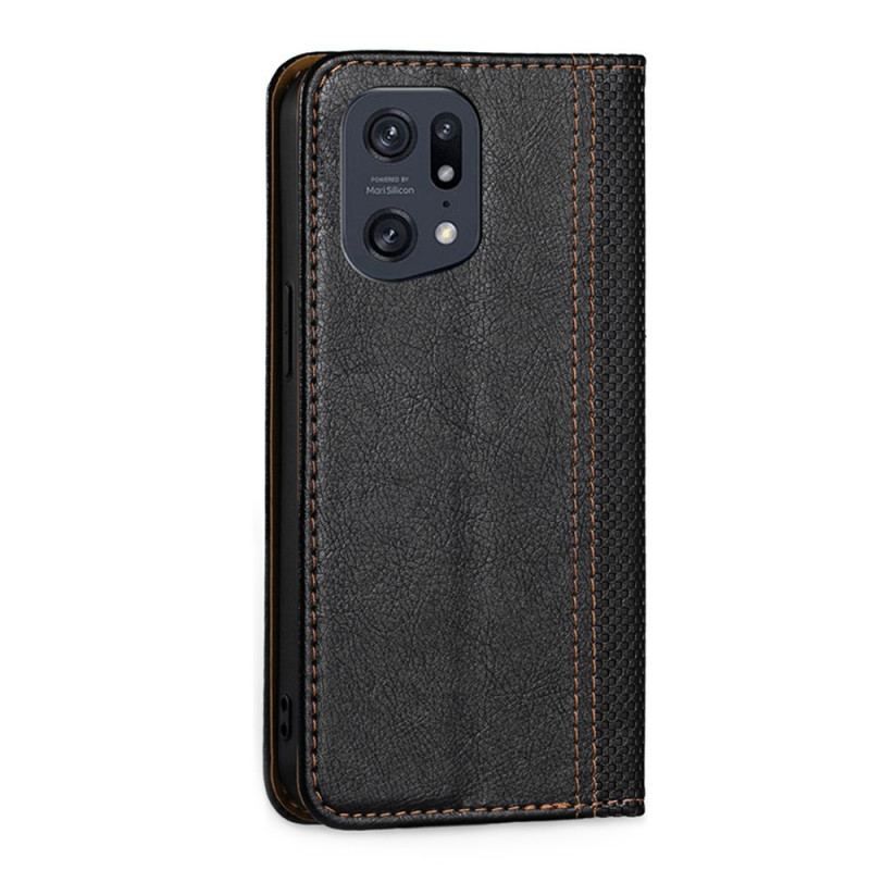 Cover Oppo Find X5 Pro Flip Cover Vintage Lædereffekt