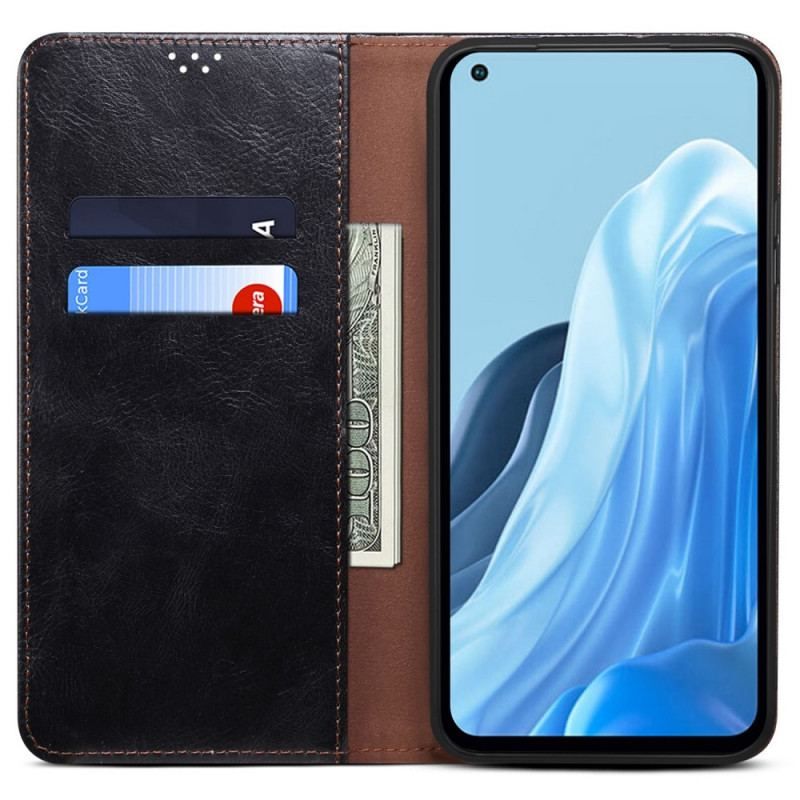 Cover Oppo Reno 7 Flip Cover Voksbehandlet Kunstlæder