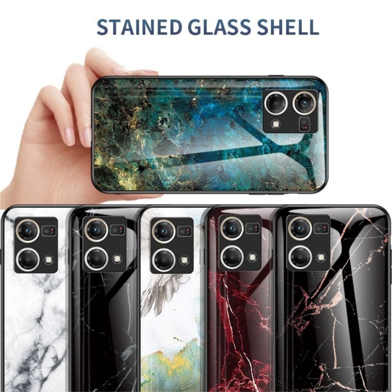 Cover Oppo Reno 7 Marmor Hærdet Glas