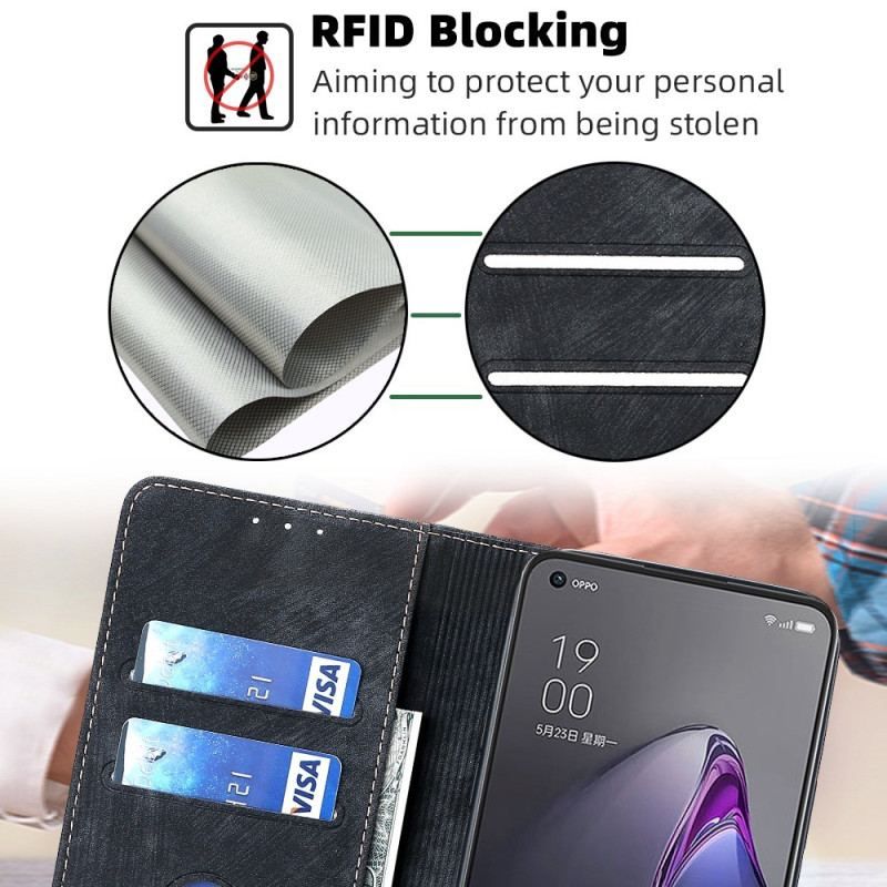 Cover Oppo Reno 8 Flip Cover Stiliseret Kunstlæder