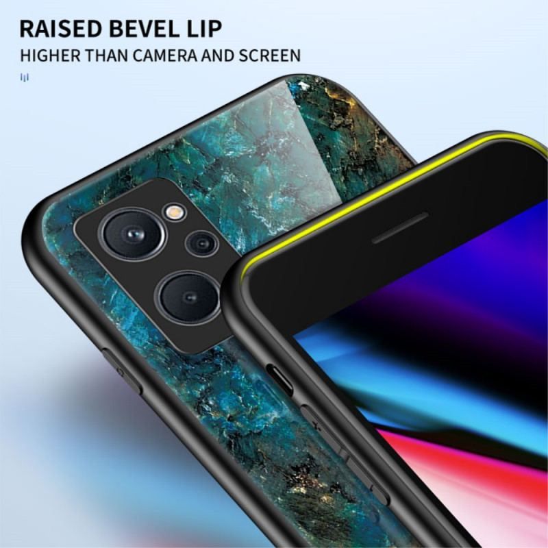 Cover Realme 9i Farver Marmor Hærdet Glas