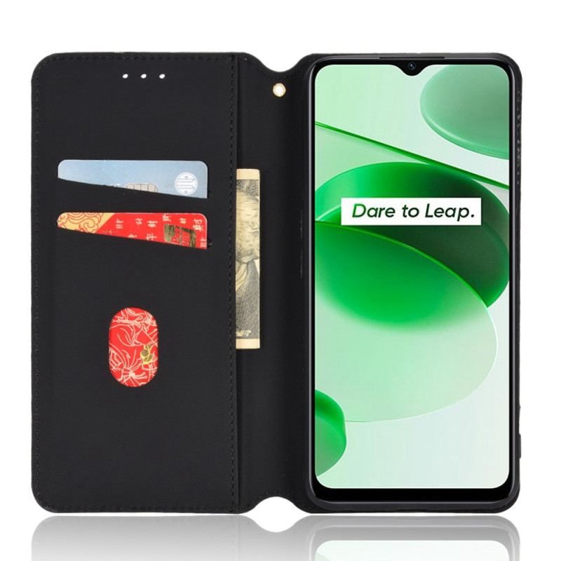 Cover Realme C35 Flip Cover Diamanter Og Terninger