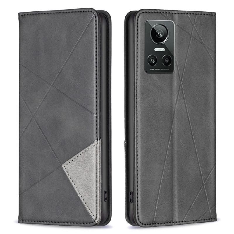 Cover Realme GT Neo 3 Flip Cover Geometriske Linier