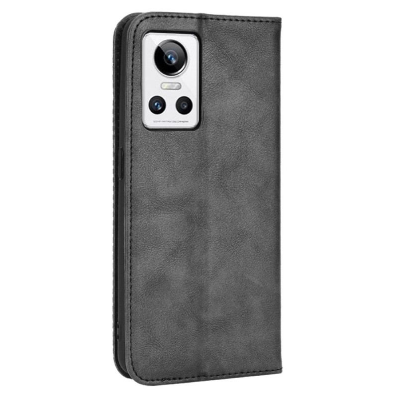 Cover Realme GT Neo 3 Flip Cover Retro Tekstur