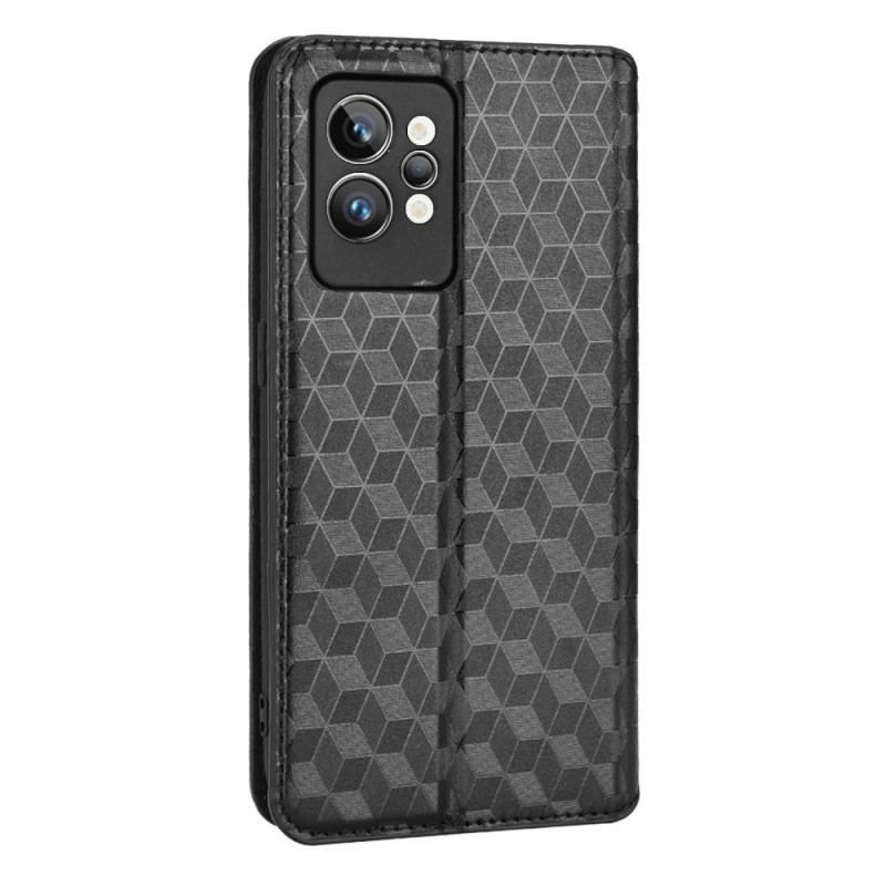 Cover Realme GT2 Pro Flip Cover 3d Cube Lædereffekt