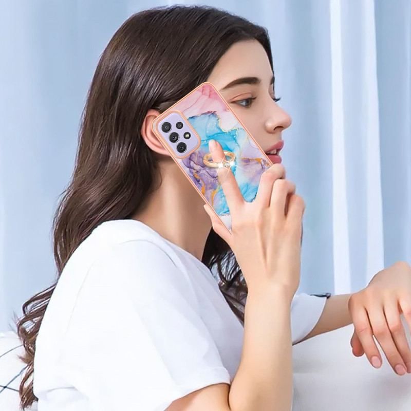 Cover Samsung Galaxy A13 Marmor Med Ringstøtte