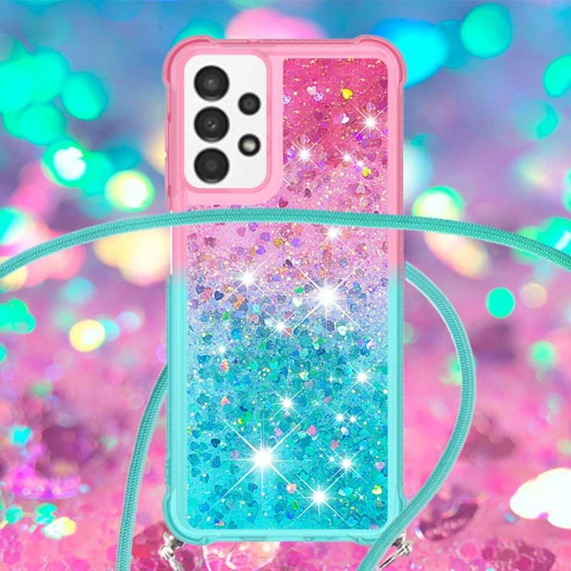 Cover Samsung Galaxy A13 Med Snor Glitter Silikonesnor