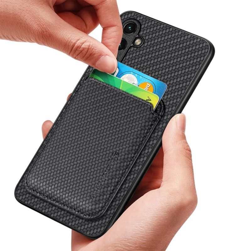 Cover Samsung Galaxy A14 / A14 5G Carbon Fiber Aftagelig Kortholder