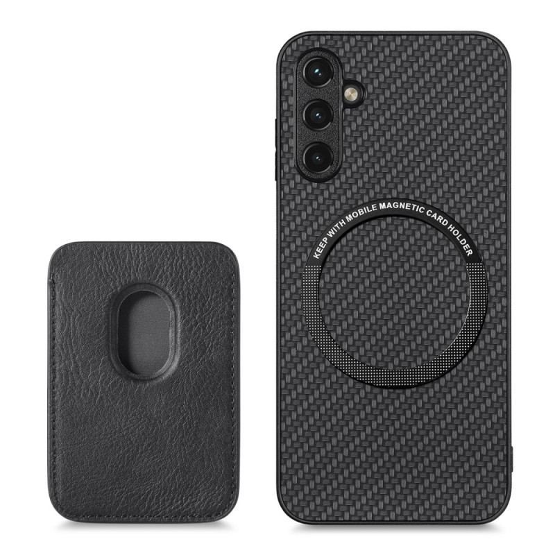 Cover Samsung Galaxy A14 / A14 5G Carbon Fiber Aftagelig Kortholder