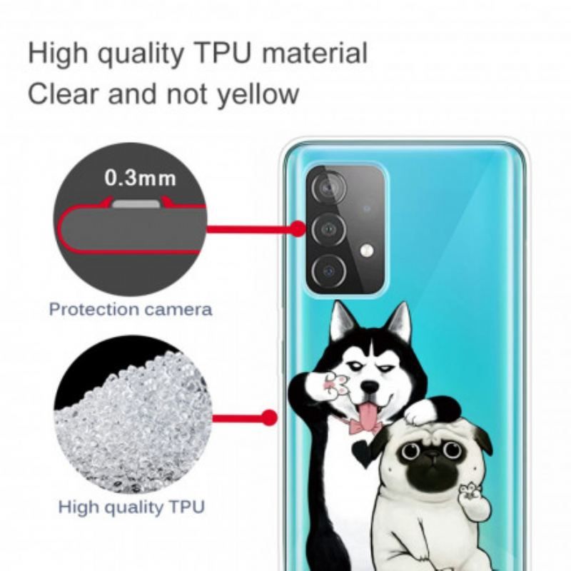 Cover Samsung Galaxy A52 4G / A52 5G / A52s 5G Sjove Hunde