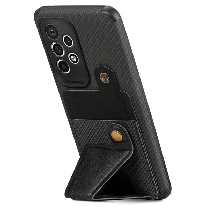 Cover Samsung Galaxy A53 5G Carbon Fiber Kortholder Beslag