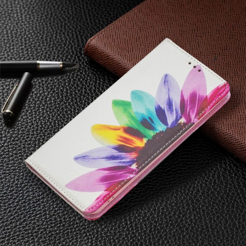 Cover Samsung Galaxy A53 5G Flip Cover Akvarel Blomst