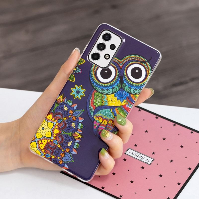 Cover Samsung Galaxy A53 5G Fluorescerende Ugle Mandala