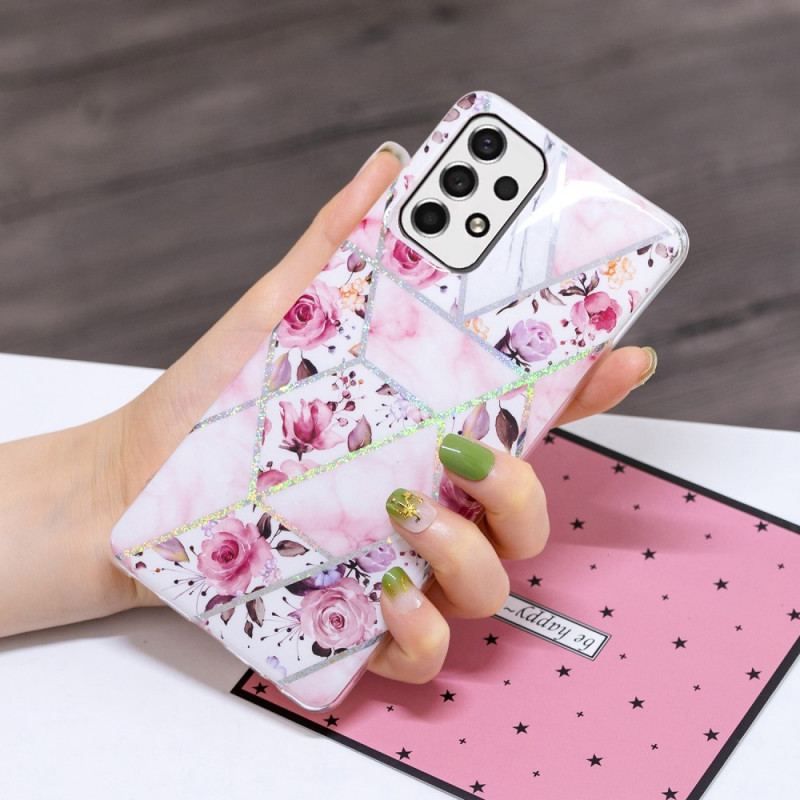 Cover Samsung Galaxy A53 5G Marmorerede Blomster