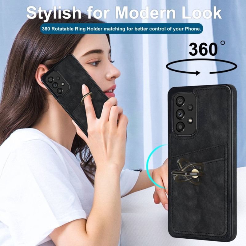 Cover Samsung Galaxy A53 5G Vintage Ring-beslag Og Kortholder