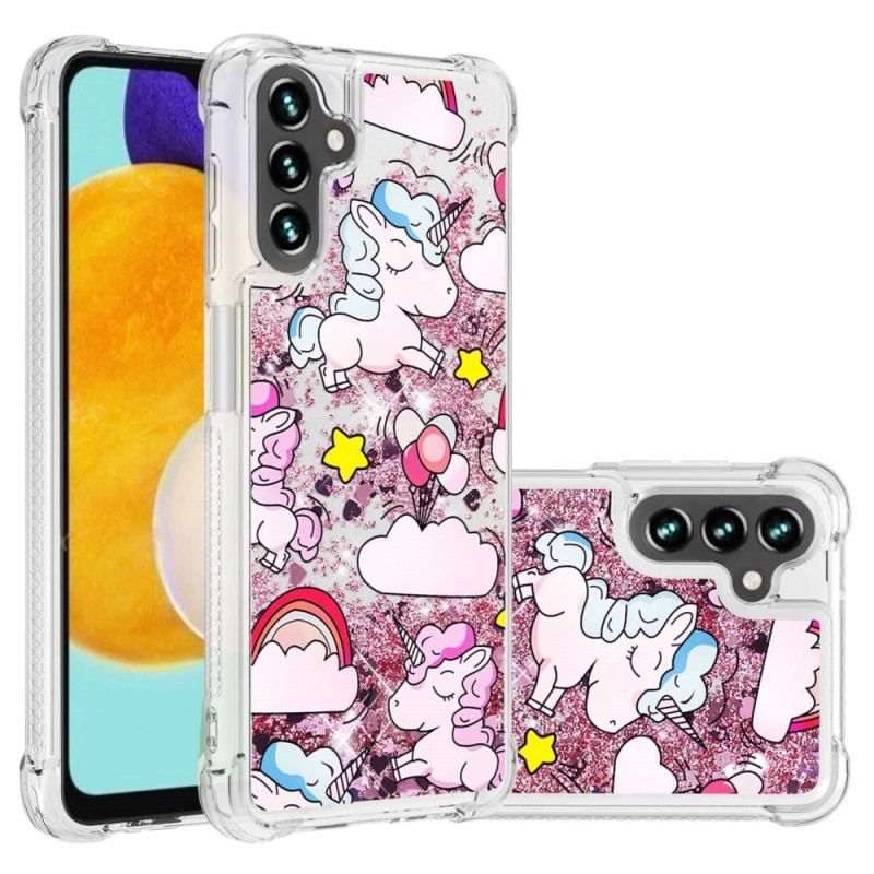 Cover Samsung Galaxy A54 5G Glitter Enhjørninger