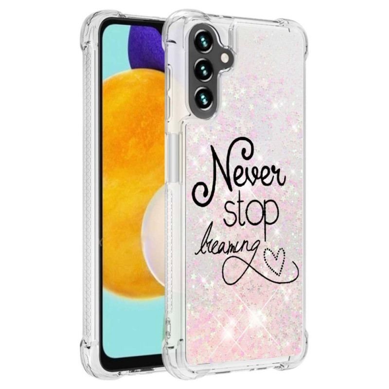 Cover Samsung Galaxy A54 5G Stop Aldrig Med Pailletter