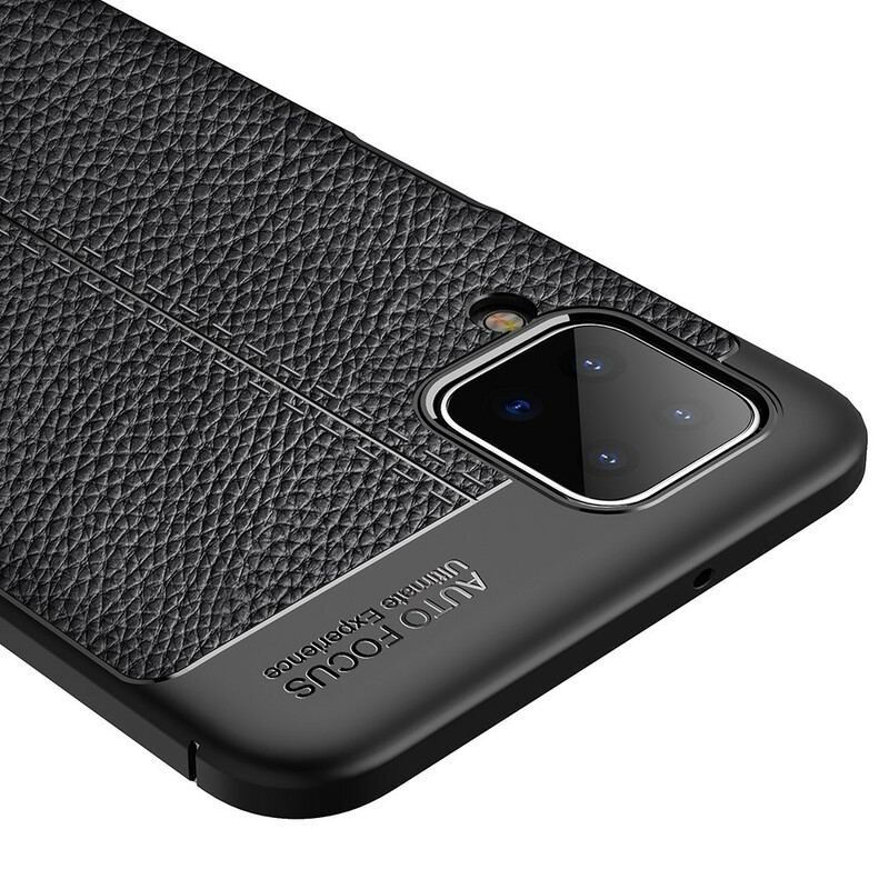 Cover Samsung Galaxy M12 / A12 Dobbelt Linje Litchi Læder Effekt