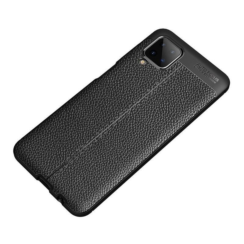 Cover Samsung Galaxy M12 / A12 Dobbelt Linje Litchi Læder Effekt