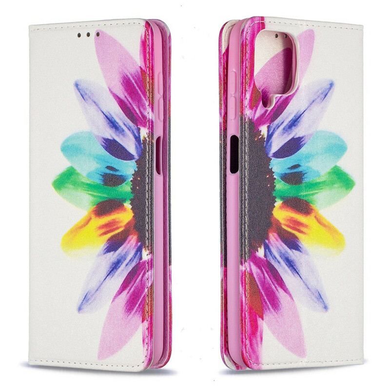 Cover Samsung Galaxy M12 / A12 Flip Cover Akvarel Blomst