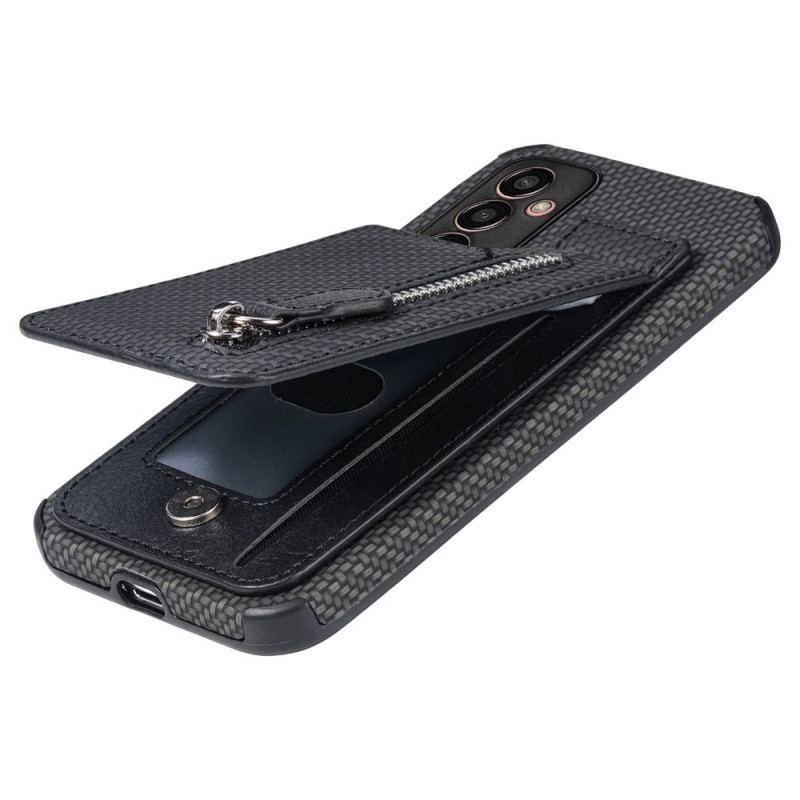 Cover Samsung Galaxy M13 Carbon Fiber Kortholder Beslag