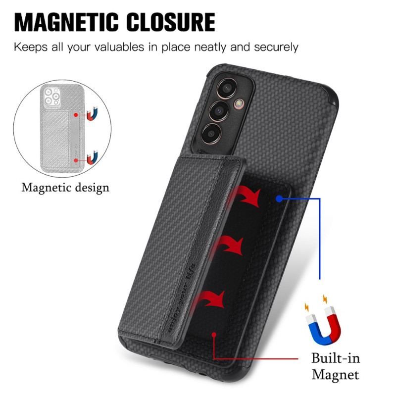 Cover Samsung Galaxy M13 Punge Etui Carbon Fiber Og Magnetisk Tegnebog