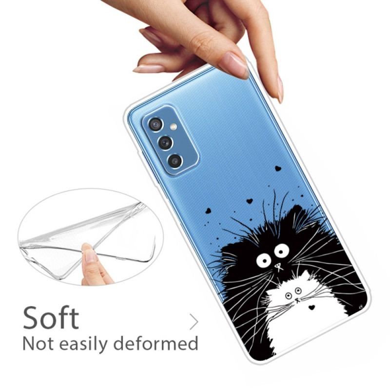 Cover Samsung Galaxy M52 5G Sorte Og Hvide Katte