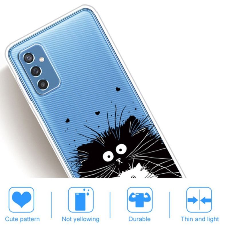 Cover Samsung Galaxy M52 5G Sorte Og Hvide Katte