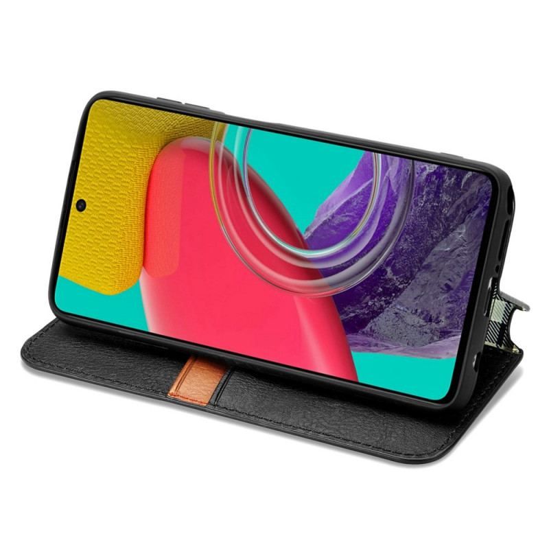 Cover Samsung Galaxy M53 5G Flip Cover Læder Effekt Mønster