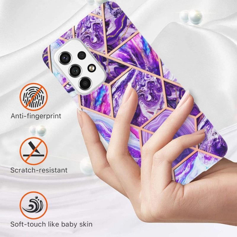 Cover Samsung Galaxy M53 5G Prangende Geometrisk Marmor