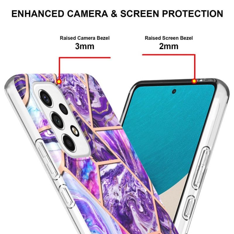 Cover Samsung Galaxy M53 5G Prangende Geometrisk Marmor