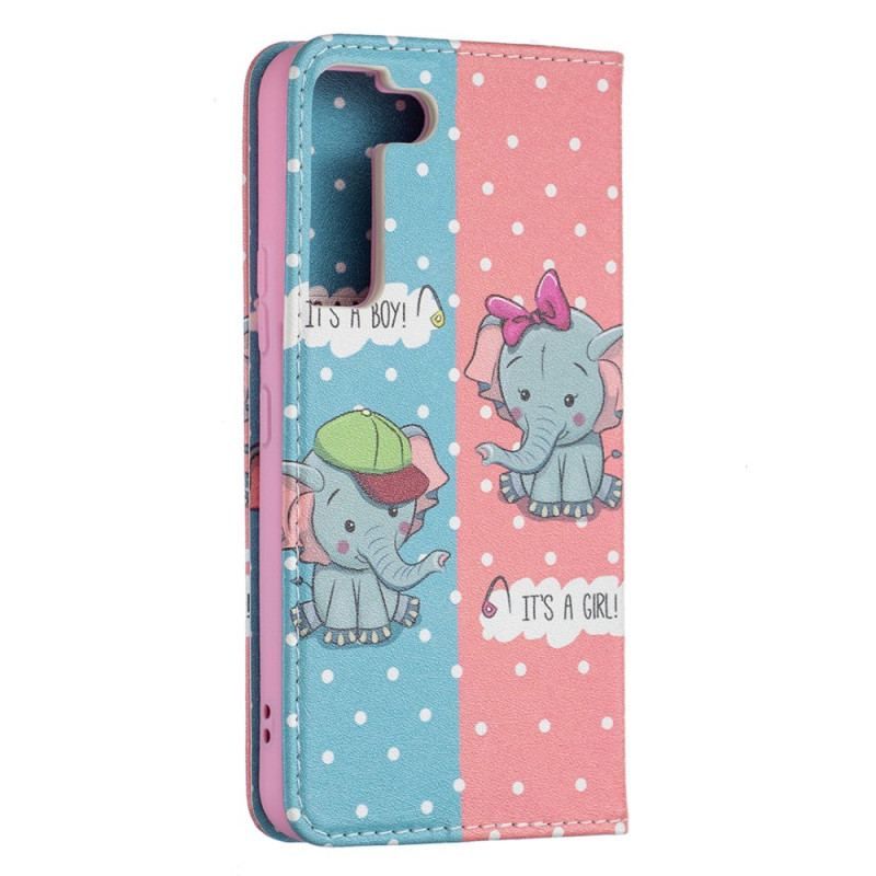 Cover Samsung Galaxy S22 5G Flip Cover Baby Elefanter