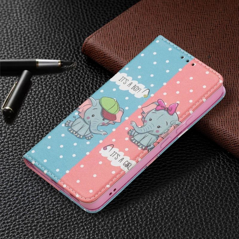 Cover Samsung Galaxy S22 5G Flip Cover Baby Elefanter