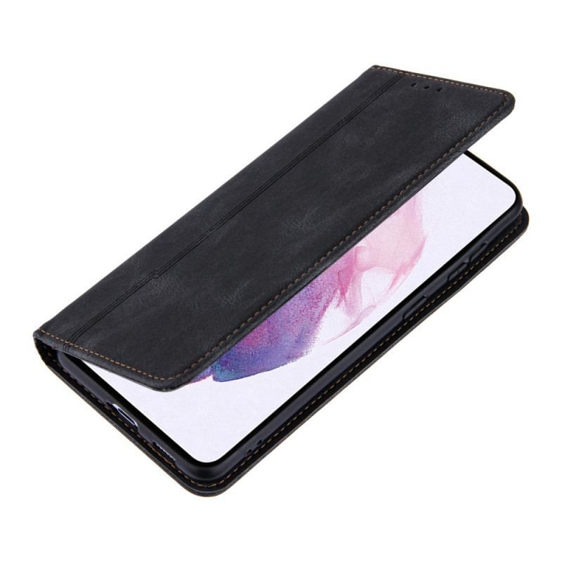 Cover Samsung Galaxy S22 5G Flip Cover Stil Læder Linje